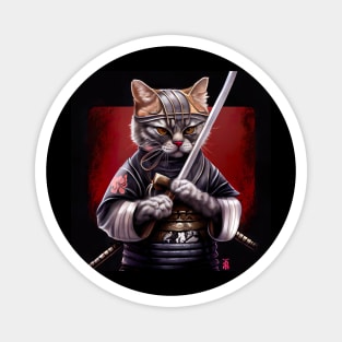 Samurai Cat. “Cat art” Magnet